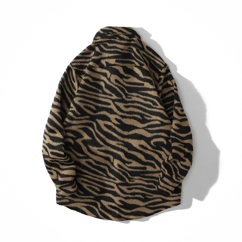 メンズ シャツ ゼブラ柄長袖シャツ男女兼用ストリート系秋冬新作