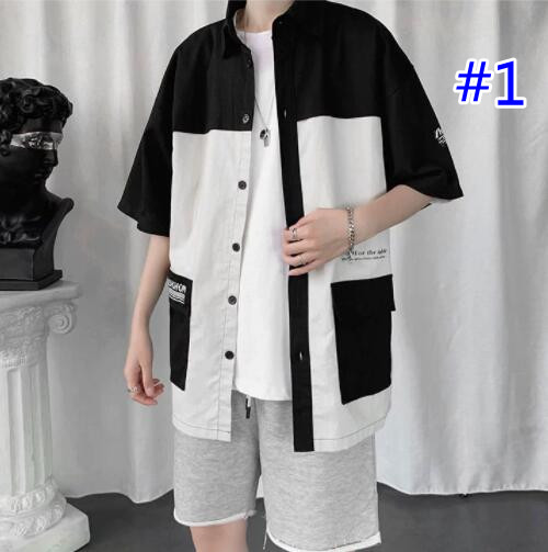 メンズ シャツ 夏物メンズ半袖カジュアルシャツ