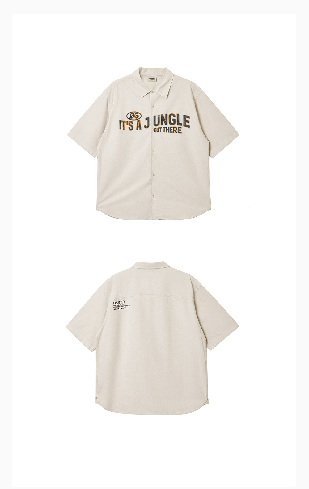 シャツ メンズ 冒険メッセージ半袖柄シャツ