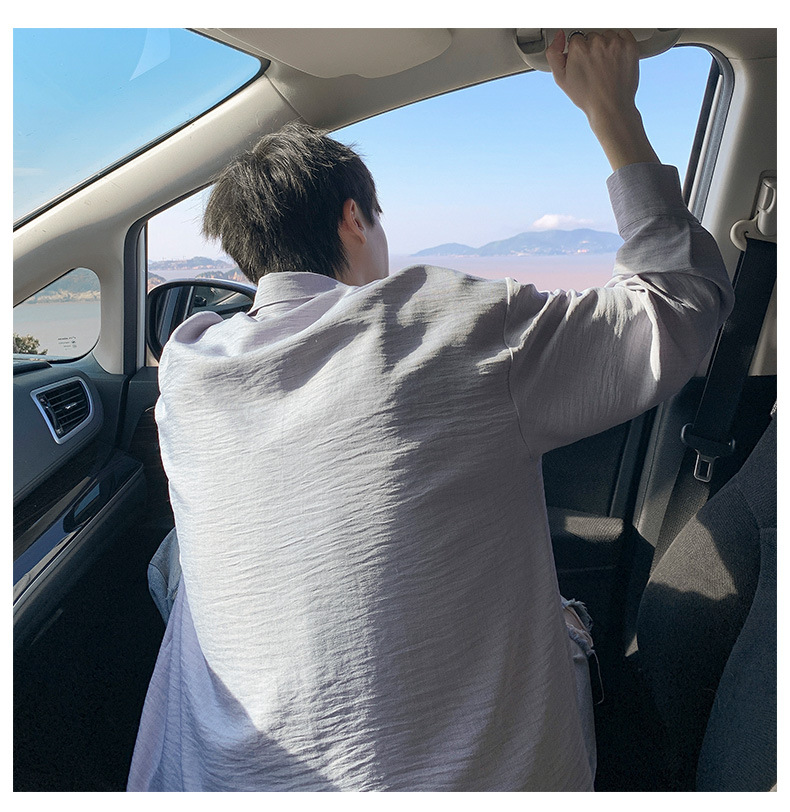 メンズ シャツ 無地長袖シャツ男女兼用ストリート系春秋新作