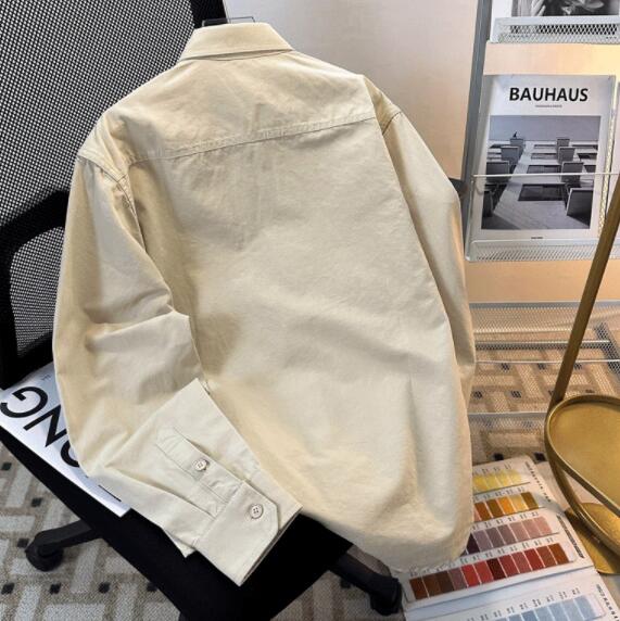 シャツ メンズ メンズ 長袖ワークシャツ カジュアル無地シャツ