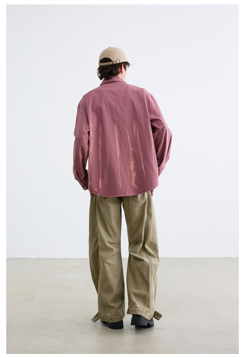 メンズ シャツ メンズ 絞り染め風 長袖シャツ 男女兼用 春秋用