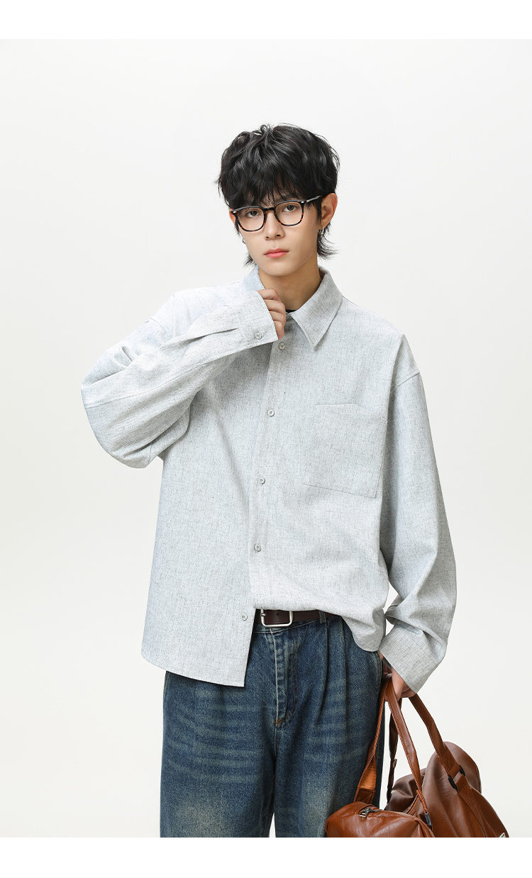 メンズ シャツ メンズ 無地 長袖シャツ カジュアル 春秋 新作