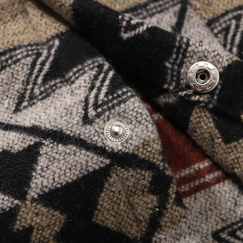 メンズ シャツ エスニック柄長袖シャツ メンズ 男女兼用 秋冬新作