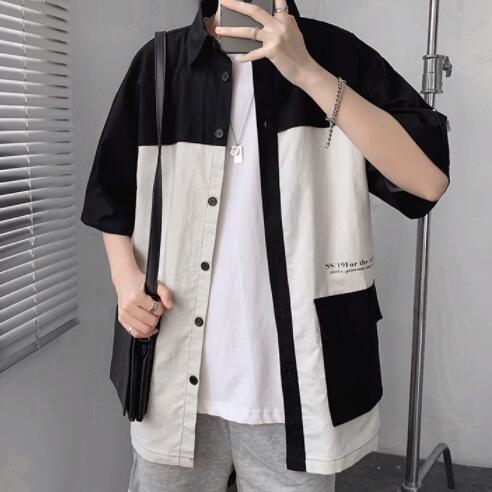 メンズ シャツ 夏物メンズ半袖カジュアルシャツ