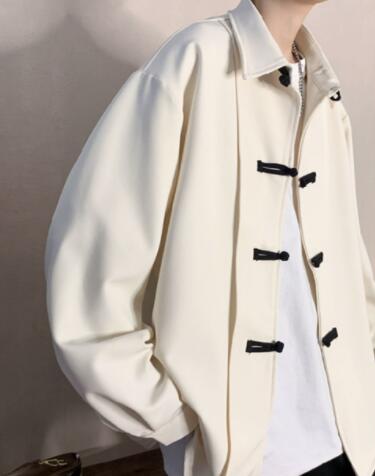 メンズ シャツ 中華風長袖カジュアルシャツ チャイナボタン