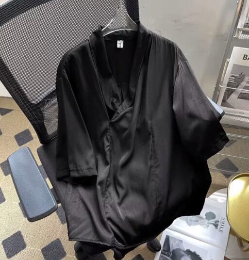 メンズ シャツ メンズ 半袖 カジュアルシャツ 夏 無地 開襟シャツ