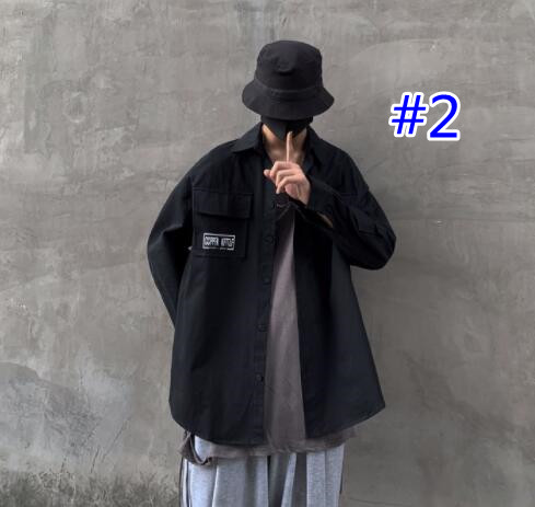 メンズ シャツ 秋冬メンズ長袖ミリタリー風カジュアルシャツ