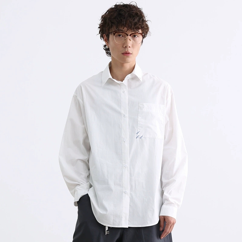 メンズ シャツ メンズ無地長袖シャツ男女兼用ストリート系春秋新作