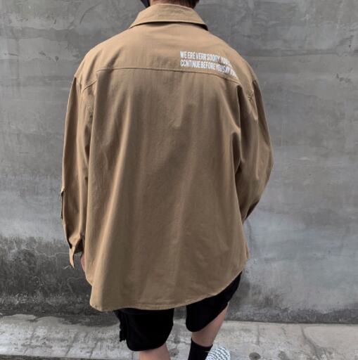 メンズ シャツ 秋冬メンズ長袖ミリタリー風カジュアルシャツ