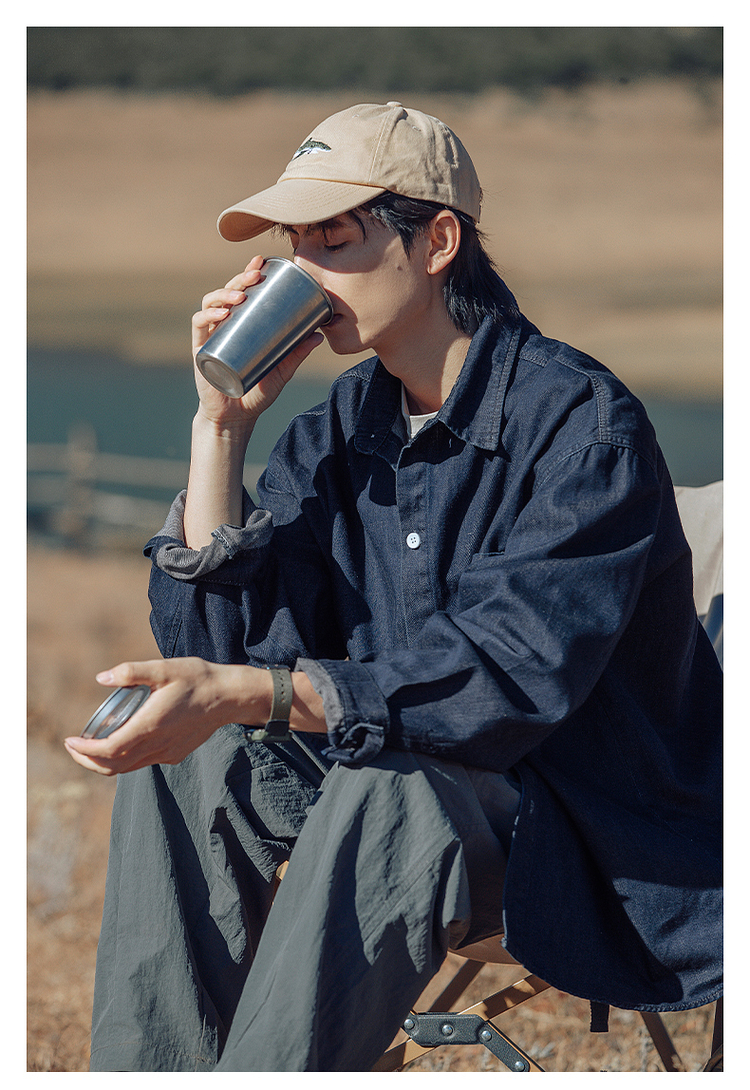 シャツ メンズ デニムシャツ アウトドア風格デニムシャツ