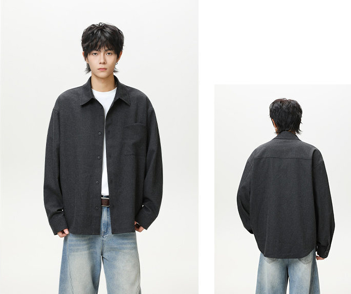 メンズ シャツ メンズ 無地 長袖シャツ カジュアル 春秋 新作