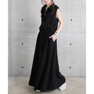  シャツワンピース レディース ノースリーブ