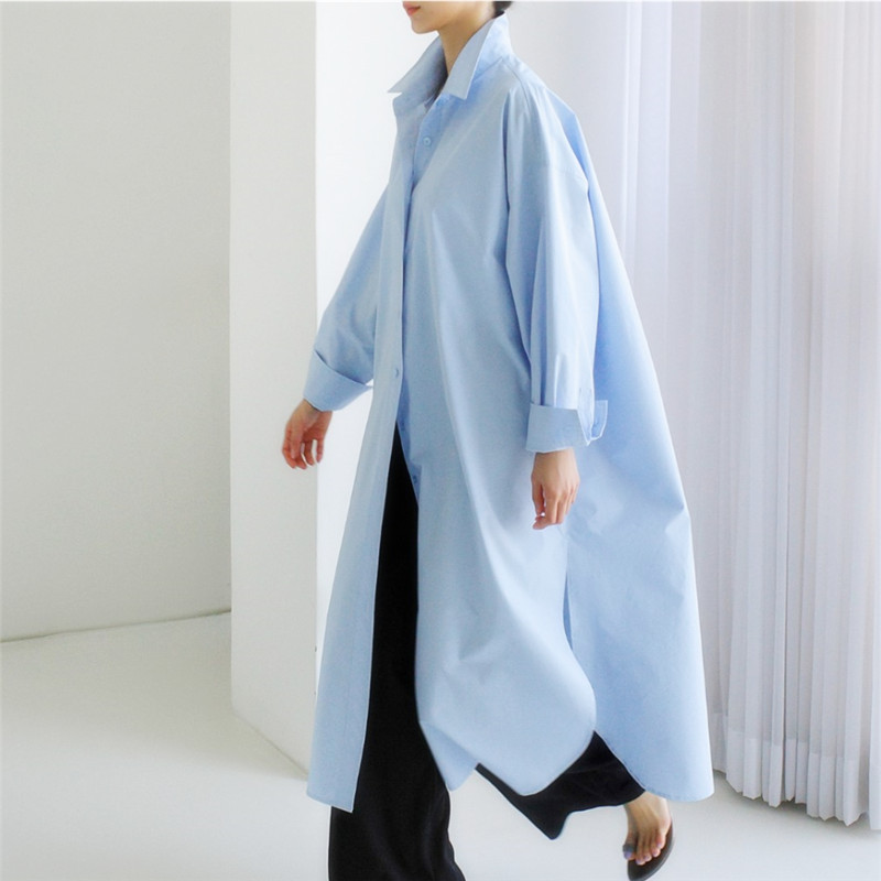 シャツワンピースゆったりオーバーサイズロングワンピース