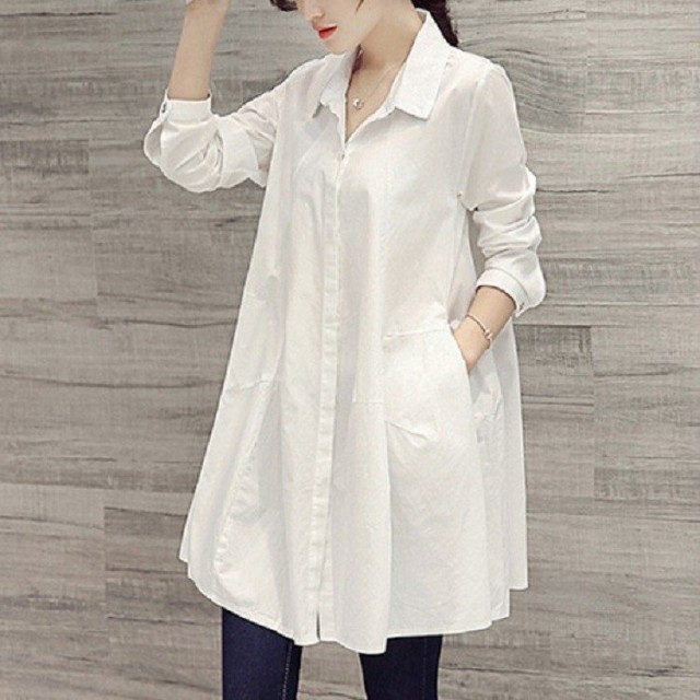 春秋冬対応シャツワンピース長袖