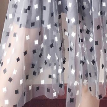  幾何学模様透け感半袖シャツワンピース