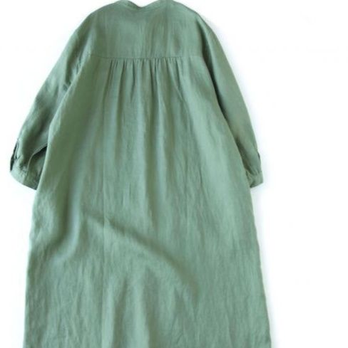 コットン シャツワンピース ロング丈 長袖 ゆったり おしゃれ