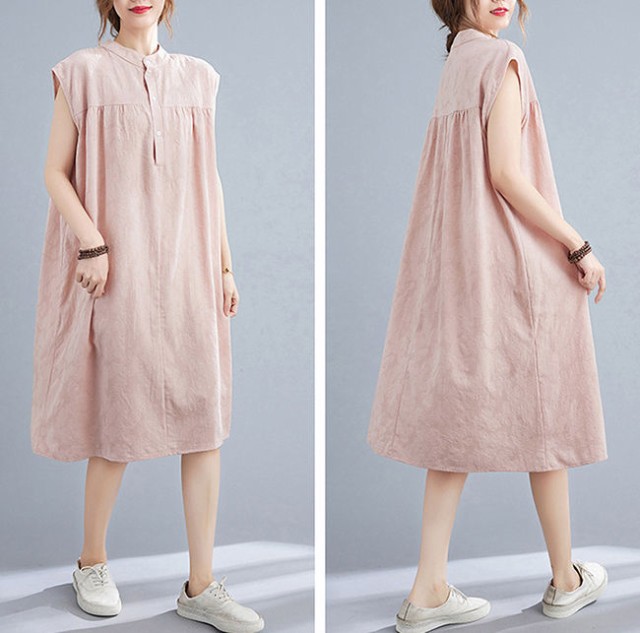 ノースリーブシャツワンピース