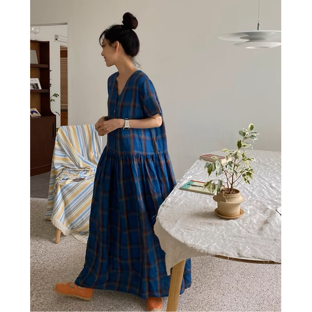 シャツワンピース 格子柄ティアードシャツワンピース