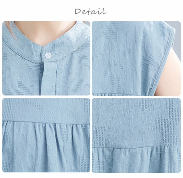 ノースリーブシャツワンピース