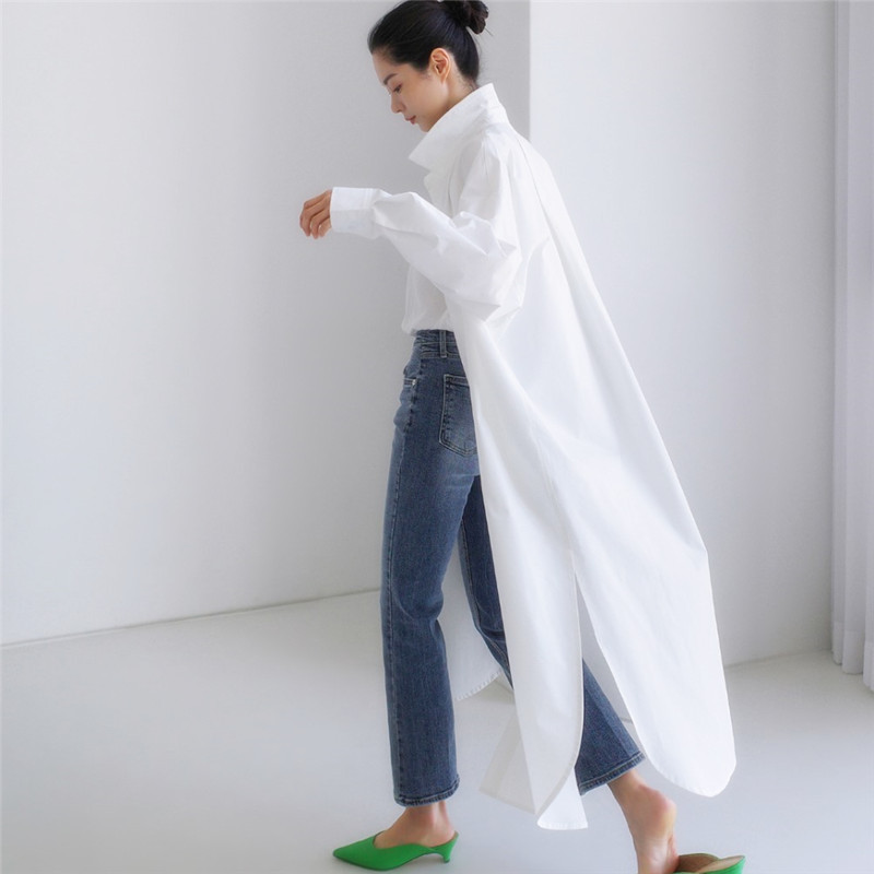 シャツワンピースゆったりオーバーサイズロングワンピース