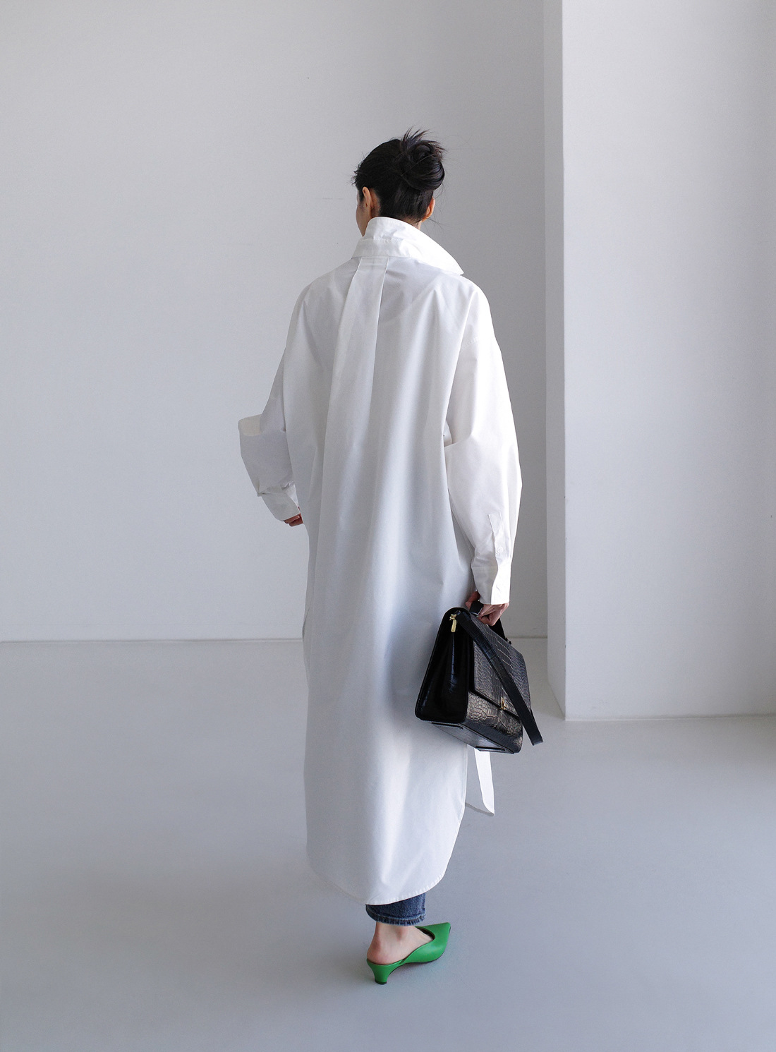 シャツワンピースゆったりオーバーサイズロングワンピース