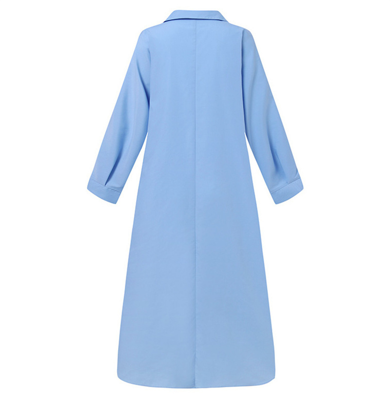 シャツワンピースゆったりロング丈 体型カバー カジュアルワンピース