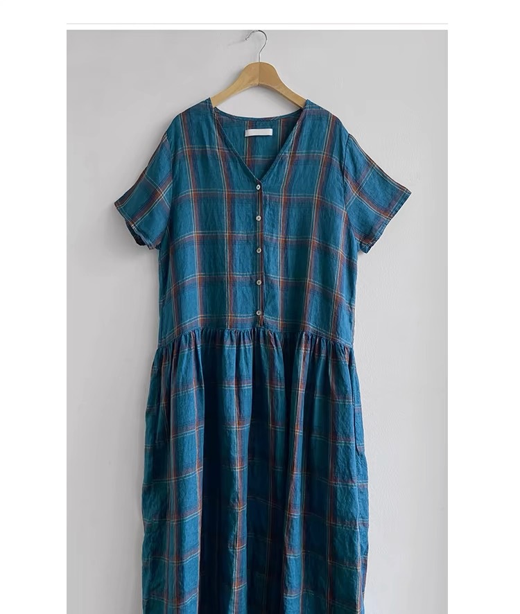 シャツワンピース 格子柄ティアードシャツワンピース
