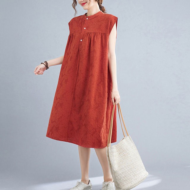 ノースリーブシャツワンピース