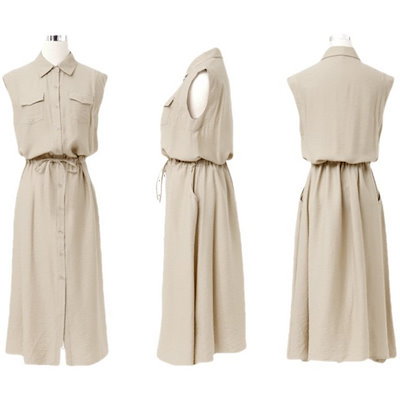  シャツワンピース レディース ノースリーブ