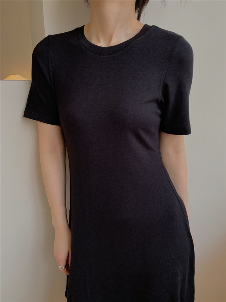 コットン素材ゆったりロング丈シャツワンピース