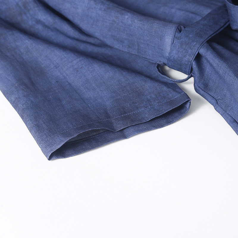 コットン花柄シャツワンピース ロング丈 大きいサイズ対応