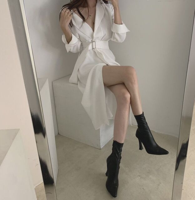 コットンシャツワンピースレディース長袖