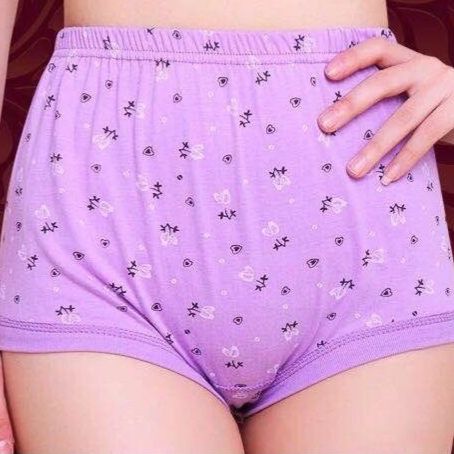 ショーツ 花柄プリント綿混素材ハイウエストショーツ