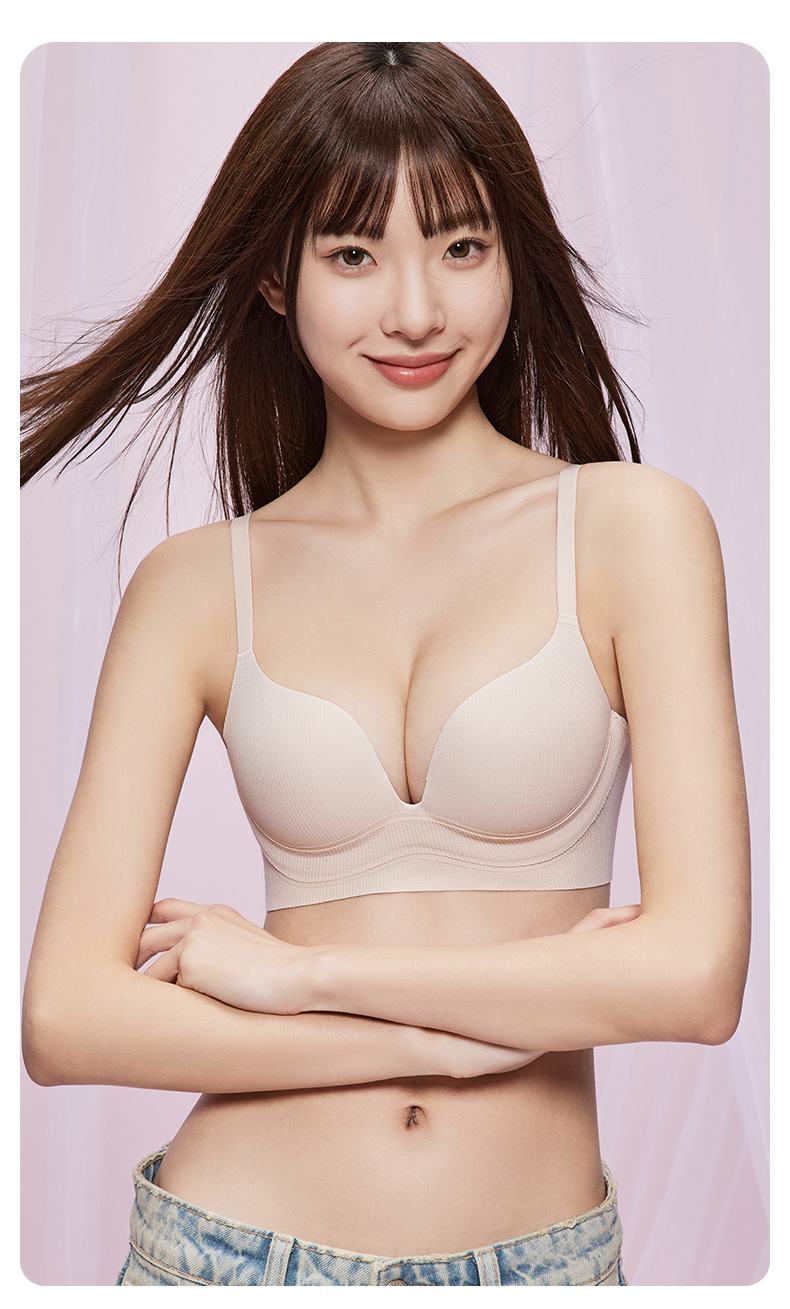 ショーツ ブラショーツセット シームレスフィット美胸ブラ