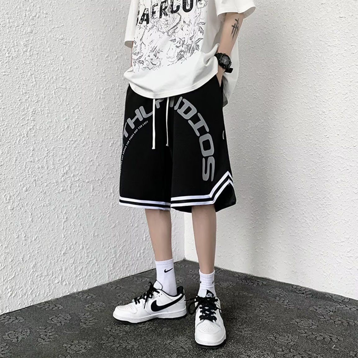 ショートパンツ アーバンストリート風バスケットパンツ