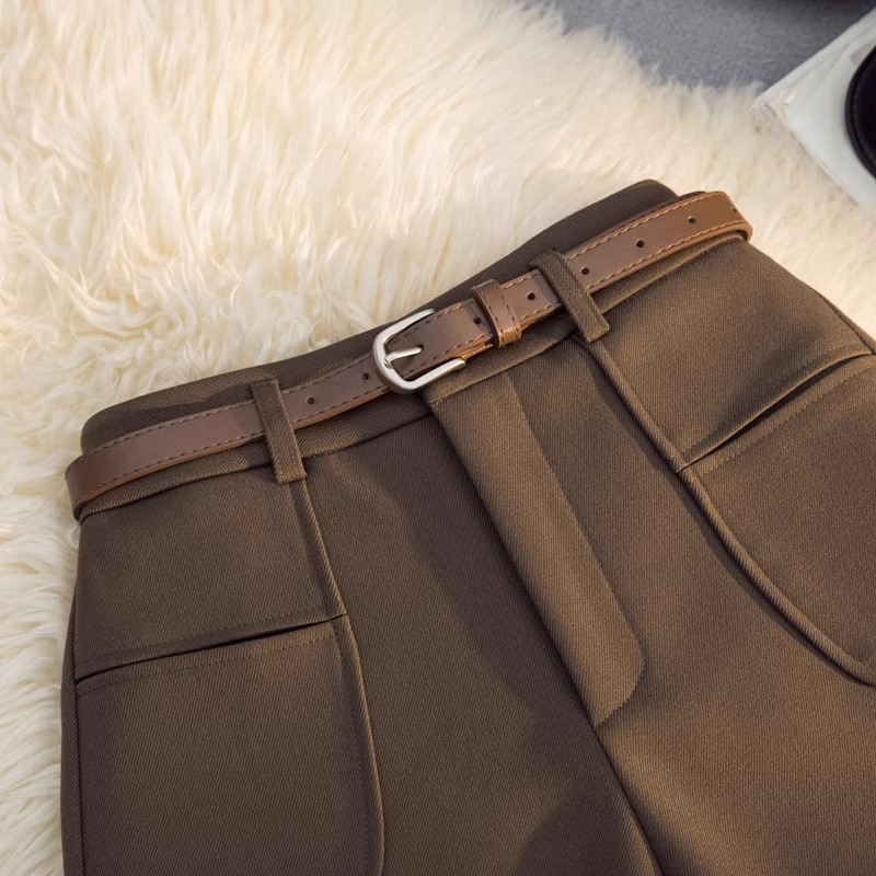 ショートパンツレディースベルト付き大きめポケットハイウエスト