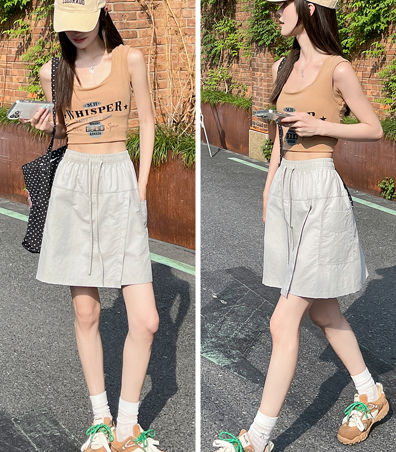 ショートパンツ リラックスワイドポケットショートパンツ
