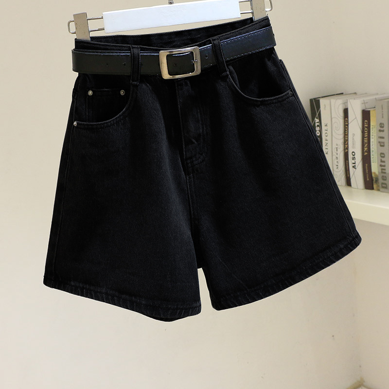 ゆるふわベルト付きデニムショートパンツ