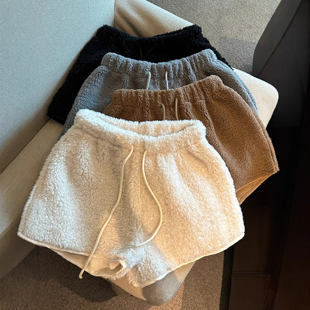ショートパンツ もこもこ素材ウエストリボンルームショーツ
