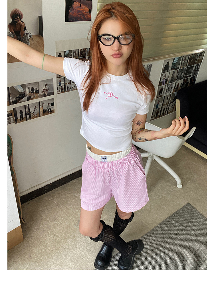 縦縞リゾートルーズショートパンツ