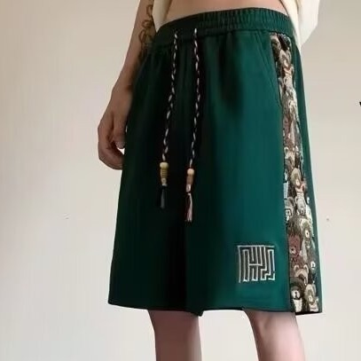 ショートパンツ 伝統模様サイド切替ショートパンツ