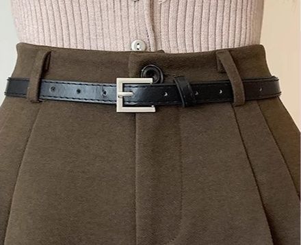 ショートパンツレディースベルト付きプリーツ風