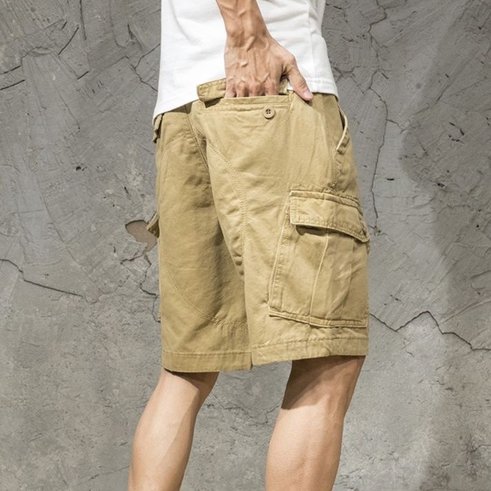 ショートパンツメンズ多機能カーゴポケット付き