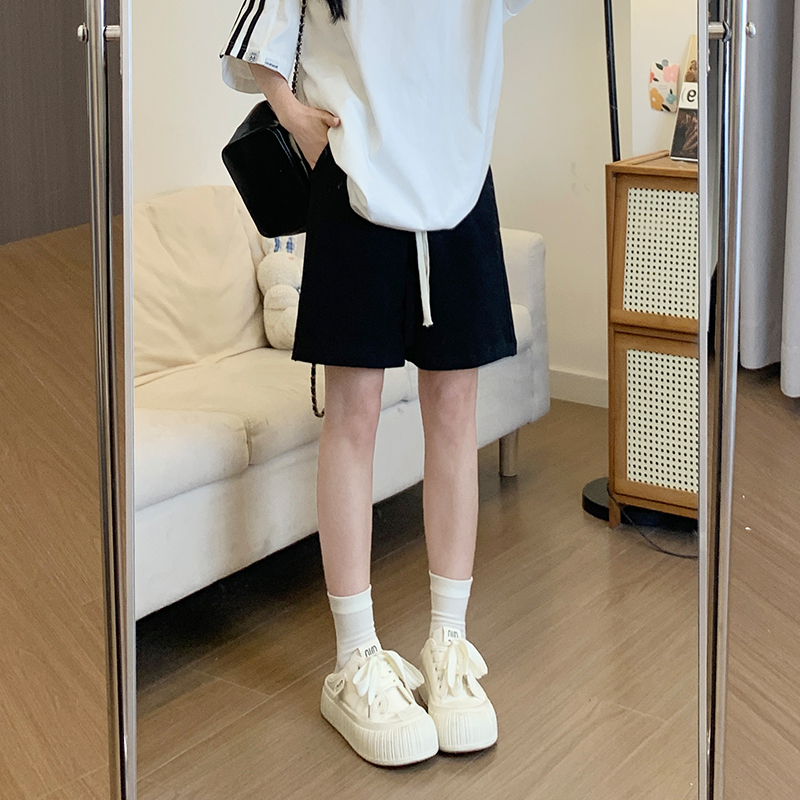 ショートパンツ サイドライン入りリラックスショートパンツ