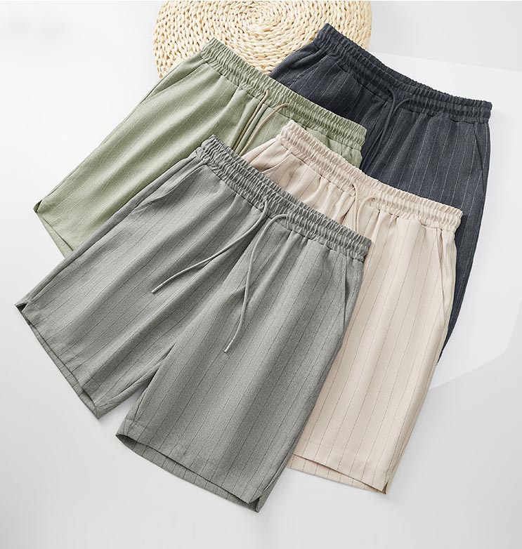 ショートパンツ メンズ 縦縞ハーフパンツ ゆったり夏用短パン
