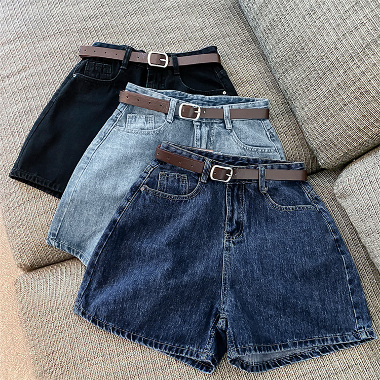 ゆるふわベルト付きデニムショートパンツ