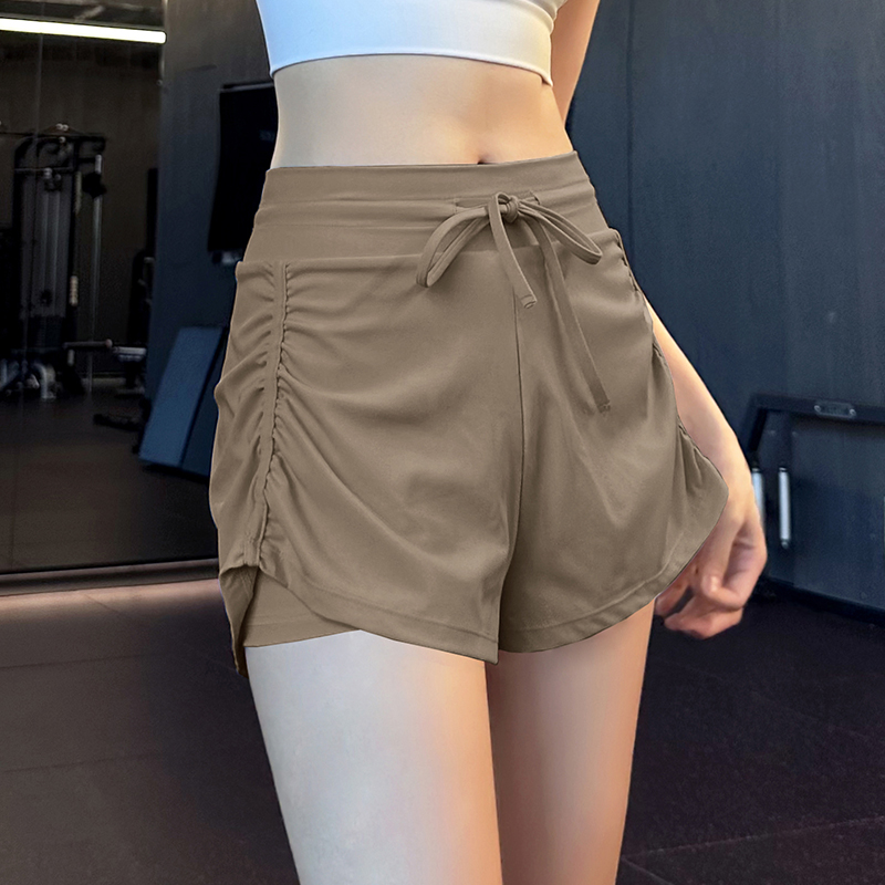 ショートパンツ シルキー紐結びショートパンツ