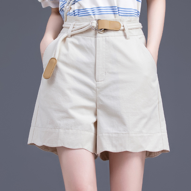 ロープベルト付き ワイドショートパンツ