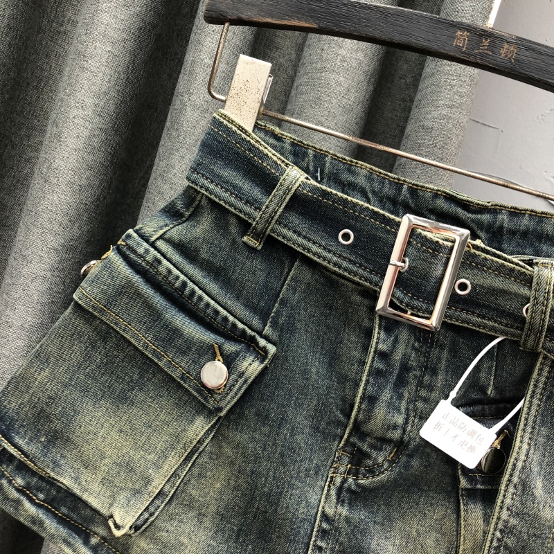 ショートパンツ ベルト付きカーゴショートパンツ